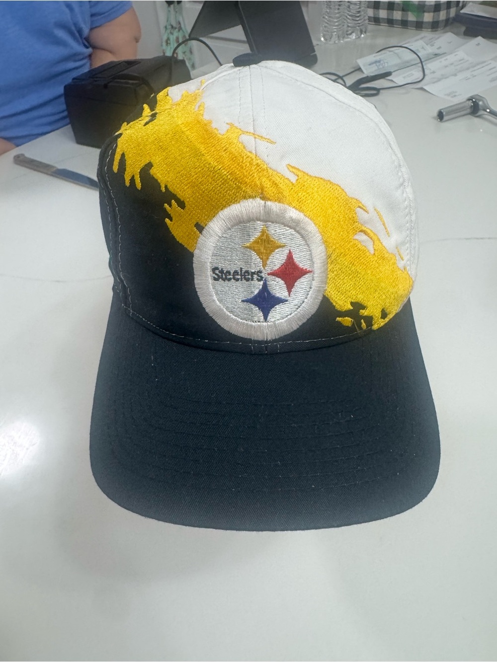 Vintage 90s Logo 7 Pittsburgh Steelers Splash Snapback Hat NFL Rare